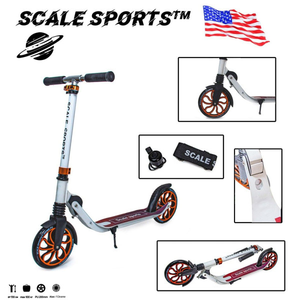 Двоколісний самокат Scale Sports SS-17 для підлітків і дорослих білий