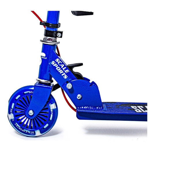 Дитячий двоколісний самокат Scale Sports SS-13 з ручним гальмом та LED-ліхтарем синій
